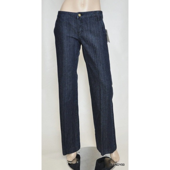 Michael Kors Wide Flare Leg Jeans Pants Trousers Dark Indigo Wash 4 Nwt $125 - Picture 1 of 5